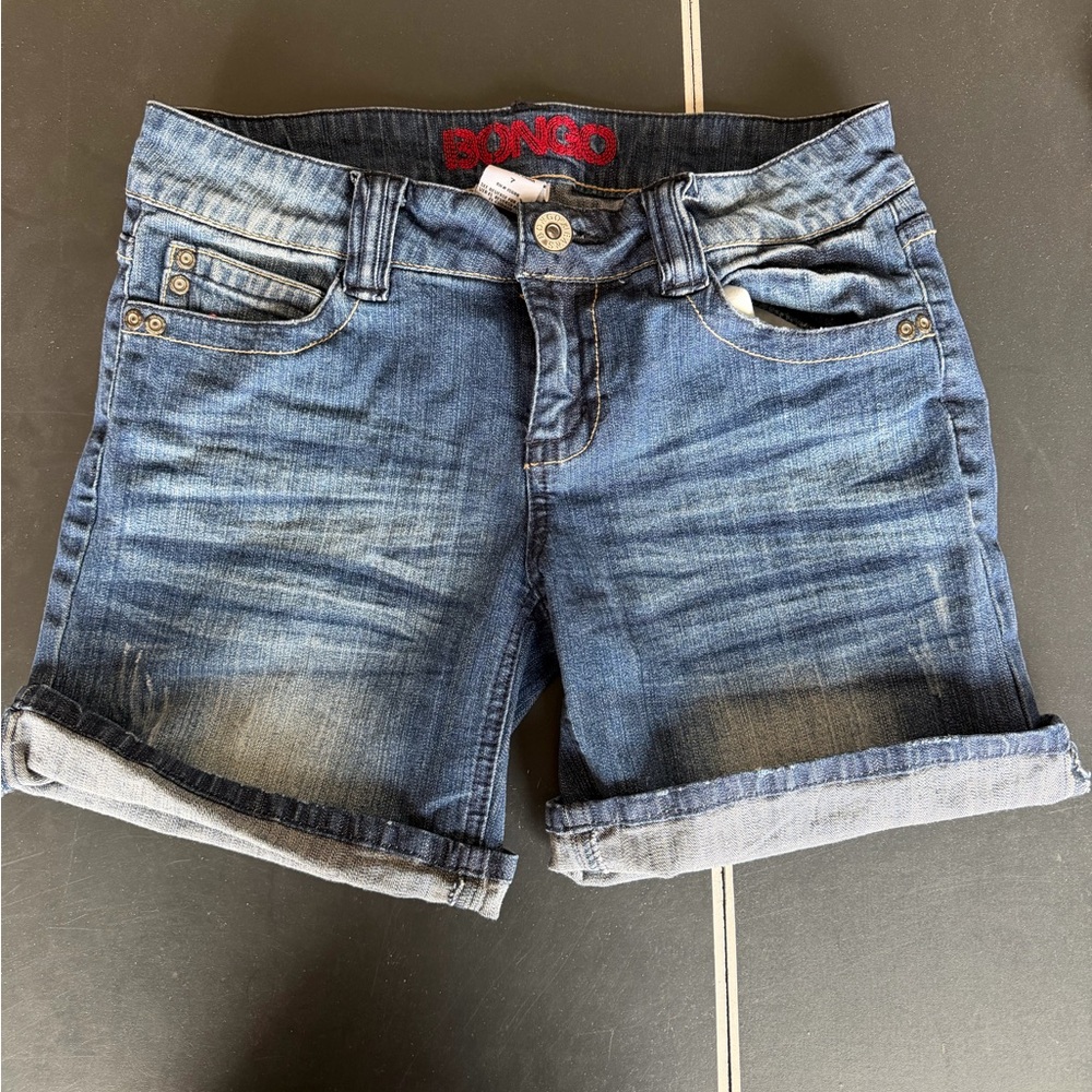 BONGO Women's Dark Blue Jean Shorts